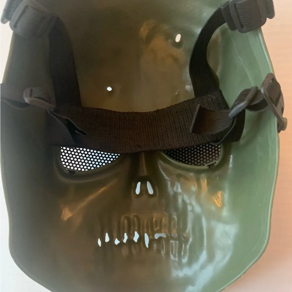 Green Skull Vented Eye Paintball Airsoft Mask Full Face Halloween Cosplay 12